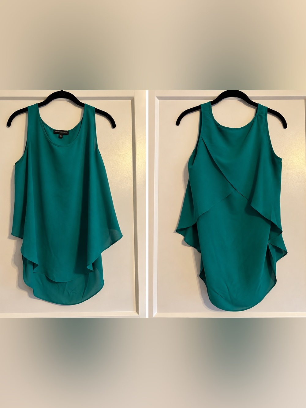 Banana Republic Green Ruffle Back Top